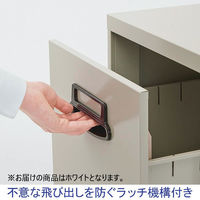 【設置込】QUEST A4ファイリングキャビネット 4段 ホワイト 幅388×奥行620×高さ1335mm 1台 鍵付き 引き出し フルオープン式 スチール製