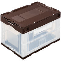 アスクル「現場のチカラ」　軽量折りたたみコンテナ用フタ　ブラウン  オリジナル