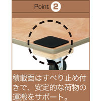 【木製平台車】 アスクル 「現場のチカラ」 木製 平台車エッジ巻 中 610×460mm 耐荷重100kg(最大)　すべり止め付  1台 オリジナル