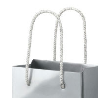 手提げ紙袋小物用　丸紐　シルバー　M　1袋（5枚入）　ハピラ