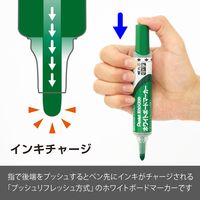 ぺんてる ホワイトボードマーカーノックル 中字丸芯 緑 EMWLM-D 1セット（5本）