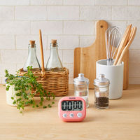 タニタ（TANITA）でか見えタイマー100分計　ピンク　キッチンタイマー　1セット（5個：1個×5）