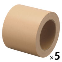【ガムテープ】 現場のチカラ 布テープ 0.22mm厚 幅100mm×長さ25m 茶 アスクル 1セット（5巻入）  オリジナル