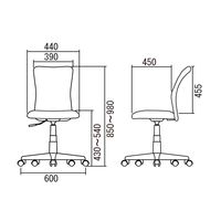 サンワサプライ エコノミーメッシュチェア オフィスチェア 肘無し ブラック SNC-NET18BK2 1脚 事務椅子 脚幅600mm