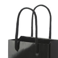 手提げ紙袋小物用　丸紐　ブラック　L　1セット（50枚：5枚入×10袋）　ハピラ