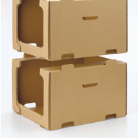 レンゴー 「現場のチカラ」 ダンボール製スタッキング収納箱 大サイズ 1セット（30個：5個入×6梱包）  オリジナル