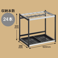 テラモト 折りたたみ式傘立E型 24本用 幅523×奥行366×高さ500mm 1台 傘立て スチール（焼付塗装）受皿：再生PP100%