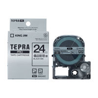 テプラ TEPRA PRO【純正】テープ 備品管理ラベル 幅24mm 銀ラベル(黒文字) SM24XC 1個 キングジム