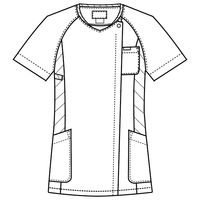 フォーク ジップアップスクラブ ライム×モスグリーン4L 7014SC-6-4L 1枚　スクラブ（直送品）