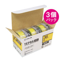 テプラ TEPRA PROテープ スタンダード 幅36mm 黄ラベル(黒文字文字) SC36Y-3P 1セット（3個入） オリジナル