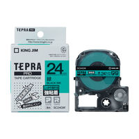 テプラ TEPRA PRO【純正】テープ 強粘着 幅24mm 緑ラベル(黒文字) SC24GW 1個 キングジム