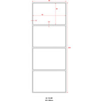 中川製作所 PDラベルB1ヨコ折 強粘着タイプ PDLー B1Y01 1箱（8000枚：4面×500折×4冊）