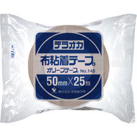 【ガムテープ】 布粘着テープ No.145 0.31mm厚 幅50mm×長さ25m 白 オリーブテープ 寺岡製作所 1セット（5巻入） 419-6023