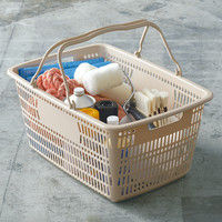 アスクル 買い物カゴ 28.8L ベージュ 1セット（5個：1個×5）  オリジナル