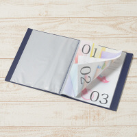 プラス　スーパーエコノミークリアーファイル　B5タテ　20ポケット　ネイビー　紺　固定式　FC-132EL　88501