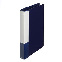 プラス　2リングファイル丸型2穴　A4タテ　背幅35mm　スーパーエコノミー　ネイビー　FC-101RF