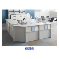 プラス スチールカウンター ハイカウンター コーナー 幅600×奥行500×高さ1000mm 天板ホワイト 1台