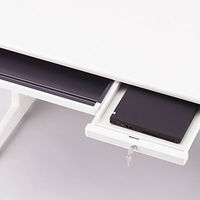 【組立設置込】プラス 組立式スチールOAデスクシステム 平机 引出し鍵付き ホワイト 幅1000×奥行700×高さ700mm 1台（取寄品）