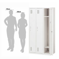 Ceha 抗菌 OAスチールロッカー 3連3人用 シリンダー錠 ホワイト 幅900×奥行515×高さ1790mm 1台（3梱包）  組立式（取寄品）