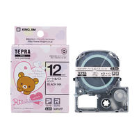 テプラ TEPRA PRO【純正】テープ リラックマ 幅12mm ハート&バス(ピンク)ラベル(黒文字) SGR12FP 1個 キングジム