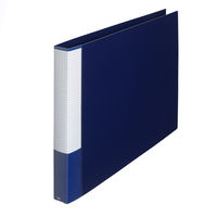 プラス 2リングファイル A3ヨコ 丸型2穴 背幅35mm スーパーエコノミー ネイビー 紺 10冊 FC-161RF