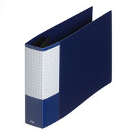 プラス 2リングファイル B6ヨコ 丸型2穴 背幅35mm スーパーエコノミー ネイビー 紺 10冊 FC-151RF