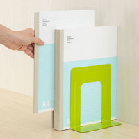 アスクル　ブックエンド　M　ブルー　3組（6個）  オリジナル