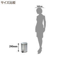 ウィーゼル ステンレスペダルペール（ヘアライン）5L ゴミ箱 1個 シルバー ペタル式フタ付 衛生的 丸型 直径205×高さ290mm