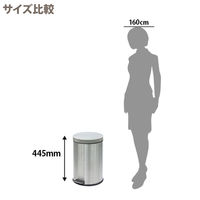 ウィーゼル ステンレスペダルペール（ヘアライン)  20L ゴミ箱 1個 シルバー ペタル式フタ付 衛生的 丸型 直径290×高さ445mm