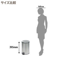 ウィーゼル ステンレスペダルペール（ヘアライン)  12L ゴミ箱 1個（10Lゴミ袋対応） シルバー ペタル フタ付 丸型 直径250×高さ395mm