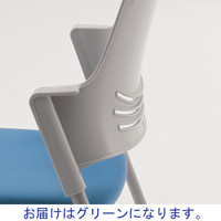 オカムラ VILLAGE VCC1ミーティングチェア グリーン 1脚 スタッキング キャスター付き 幅560mm 座面高440mm