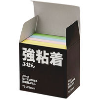 【強粘着】アスクル　強粘着ふせん　75×75mm　パステルカラー　5冊 オリジナル