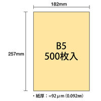 大王製紙　ダイオーマルチカラープリンタ用紙　86403　B5　1冊（500枚入）　クリーム色