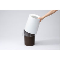 ideaco TUBELOR HOMME（チューブラーオム） リッチホワイト 1個 丸型ダストボックス おしゃれ ゴミ箱 幅260×奥行260×高さ315mm