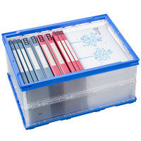 【折りたたみコンテナ】 アスクル 「現場のチカラ」 ペタンコO-40B ブルー 1セット（100個：5個入×20箱）  オリジナル