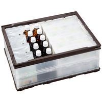 【折りたたみコンテナ】 アスクル 「現場のチカラ」 ペタンコO-30B ブラウン 1セット（100個：5個入×20箱）  オリジナル