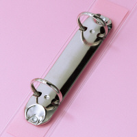 ハピラ　リングファイル丸型2穴　A4タテ　背幅35mm　5冊　カラバリ　ピンク オリジナル