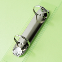 ハピラ　リングファイル丸型2穴　A4タテ　背幅35mm　5冊　カラバリ　グリーン オリジナル