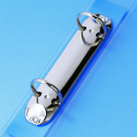 ハピラ　リングファイル丸型2穴　A4タテ　背幅35mm　10冊　カラバリ　ブルー オリジナル