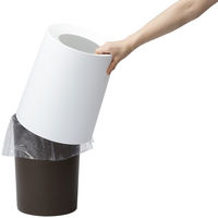 ideaco TUBELOR HOMME（チューブラーオム） ブラウン 1個 丸型ダストボックス おしゃれ ゴミ箱 幅260×奥行260×高さ315mm