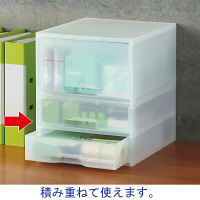 岩崎工業　再生PP引き出しケース　浅型2段　クリア　ST6101RN　1セット（3個）  オリジナル