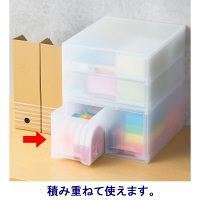 岩崎工業　再生PP引き出しケース　深型ハーフ　クリア　ST6103RN　1セット（3個）  オリジナル