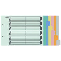 コクヨ カラー仕切カード（ファイル用） A4ヨコ 2穴 6山見出し 1袋（10組） シキ-115