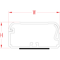 KSS　片開きプラスチックモール（両面テープ付）　壁用モール　ホワイト　長さ50cm×約幅40mm　OS4020TWEZ　1本