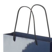 手提げ紙袋　ミラーフィルムタイプ　丸紐　ネイビー　M　1袋（5枚入）　アスクル  オリジナル