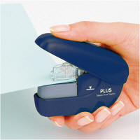 プラス 針なしホッチキス ペーパークリンチ 6枚とじ ブルー 青 3個 SL106N 31124