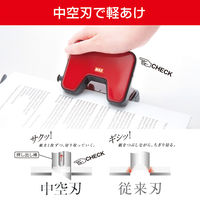 マックス 軽あけパンチスクーバ 25枚あけ レッド DP-25T 1セット（3個）