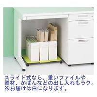 リヒトラブ(LIHIT LAB.) 机下台 幅460mm スライド式（キャスター付き） 白（ホワイト） A7370-0 3台
