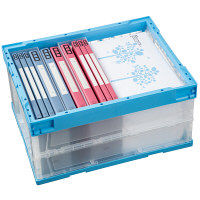 【折りたたみコンテナ】 三甲 「現場のチカラ」 オリコンL41B 40L ライトブルー／透明1セット（5個入×20箱）  オリジナル