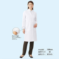 住商モンブラン 女子長袖診察衣ピンク ダブル L 81-386 1枚　白衣　ドクターコート　レディース